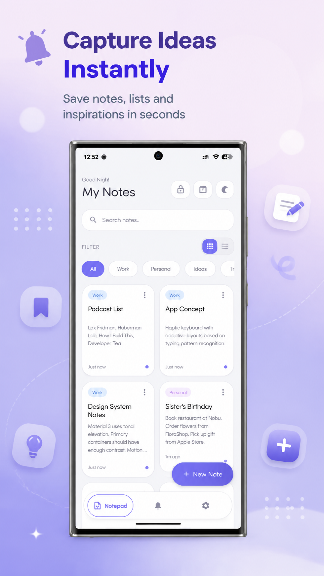 NoteMate Android App UI Showcase